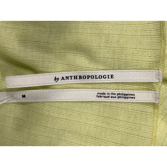 Anthropologie Ribbed Knit Yellow Spaghetti Strap Tank Top Size Medium M NWT New - Picture 7 of 10